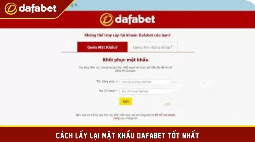 Gợi ý các cách lấy lại mật khẩu Dafabet tốt nhất cho tân thủ