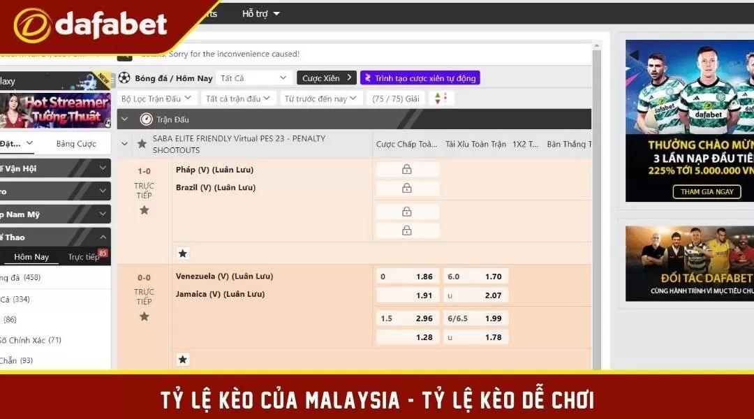 Tỷ lệ kèo của Malaysia - Tỷ lệ kèo dễ chơi